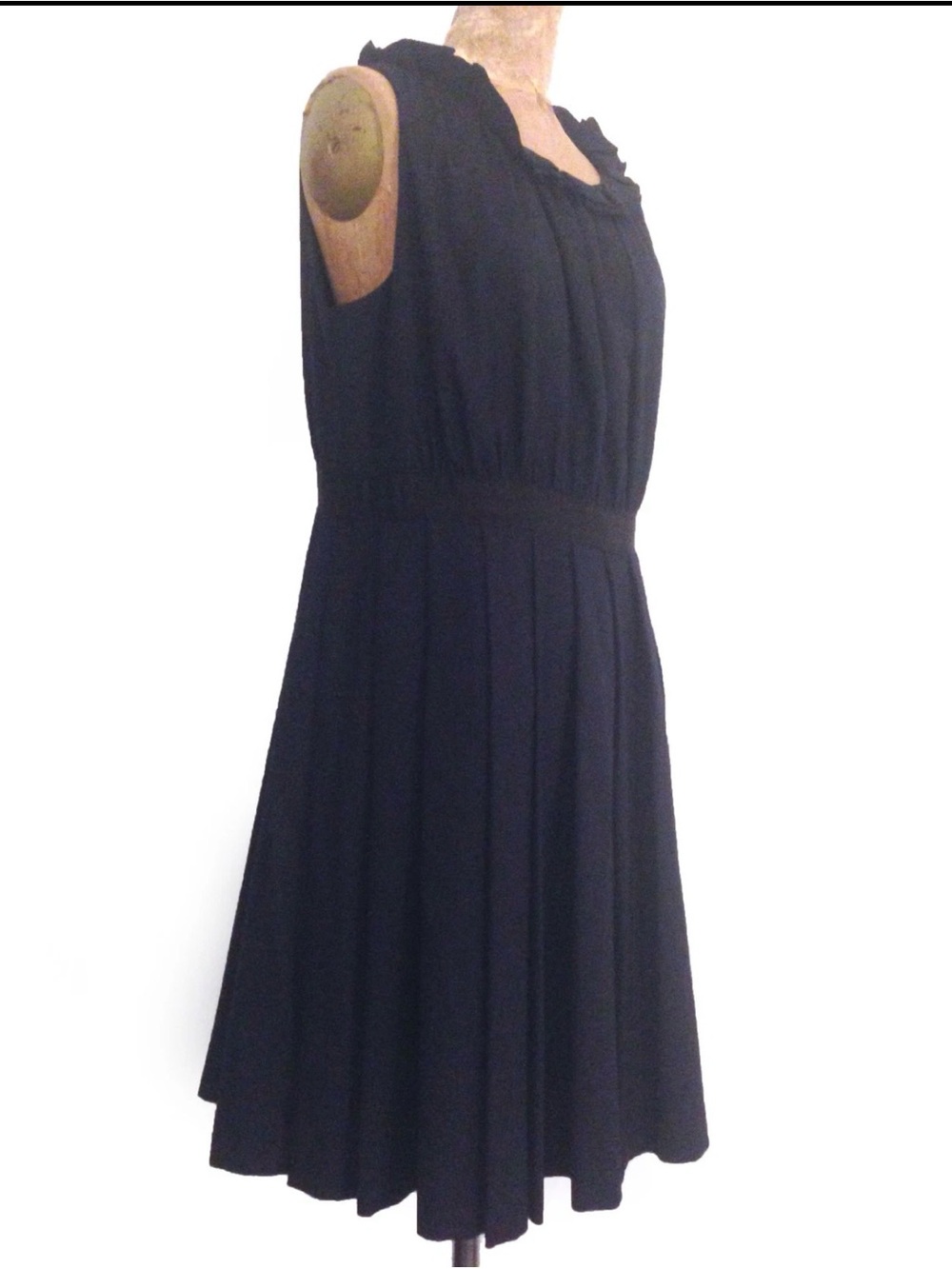 J.CREW NAVY BLUE Pleated Wool Sleeveless Pleated Midi Dress- Sz10